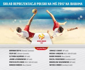 Beach Soccer: Skład reprezentacji Polski na Mistrzostwa Świata 2017