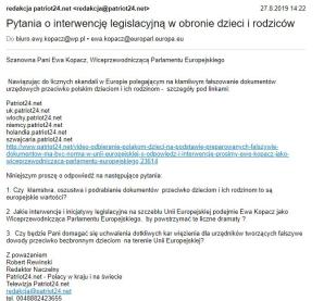 [VIDEO] Z polskiej matki, ofiary seks-korupcji, zadrwiła holenderska prokurator Heleen Rutgers! Interweniuje Ambasada RP w Hadze! Czy Unia Europejska reprezentowana przez obojętną na ten dramat Ewę Kopacz to bezduszny, szastający kasą twór bezprawia?