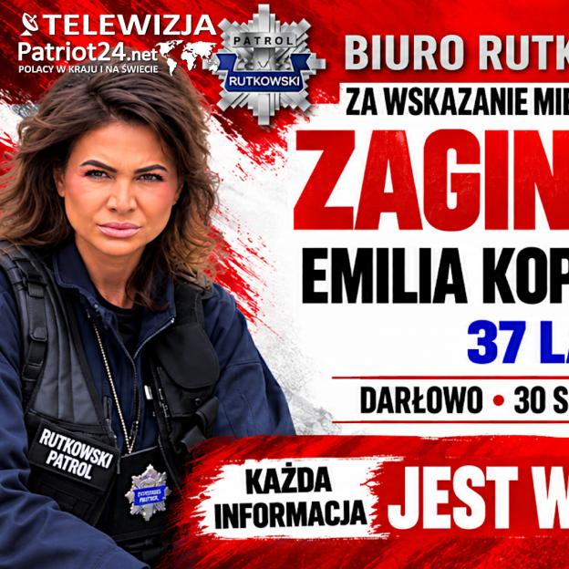 Biuro Rutkowski oferuje 50 000 zł nagrody za informację, gdzie przebywa zaginiona Emilia Koprowska